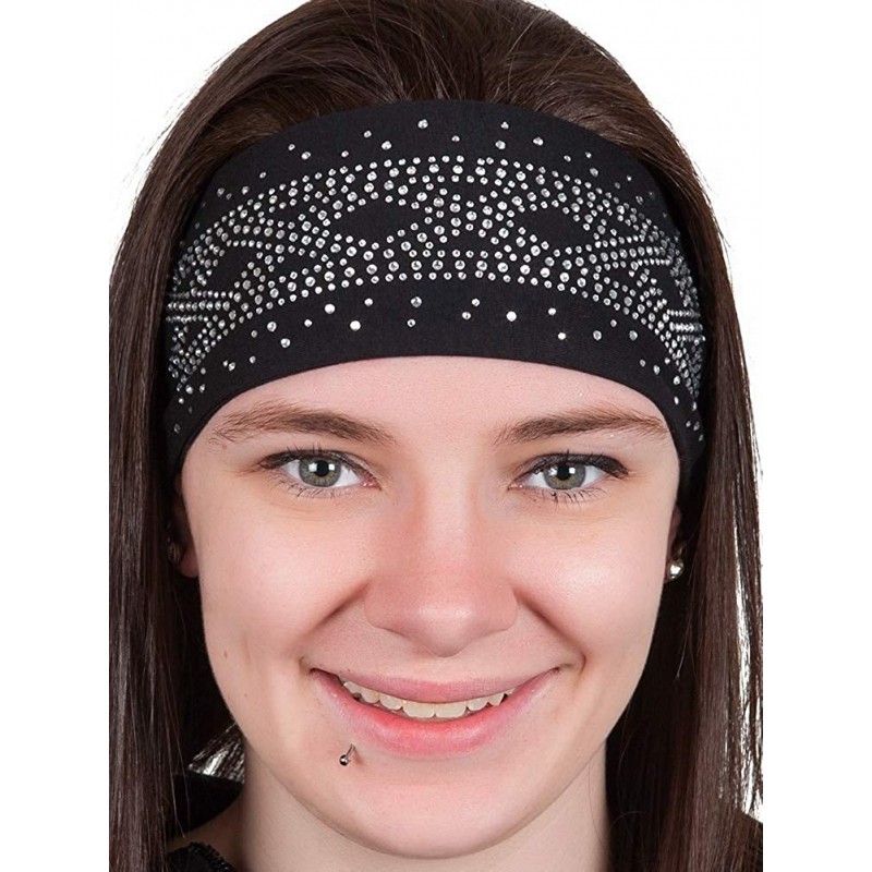 Headbands Womens Headbands - Biker Chick Head Wrap - X Design - Clear - CM12K5LXBL5 $33.90