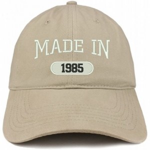 Baseball Caps Made in 1985 Embroidered 35th Birthday Brushed Cotton Cap - Khaki - CL18C9CCUNO $33.63
