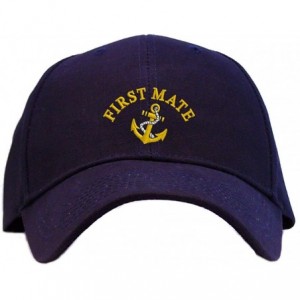 Baseball Caps First Mate with Ships Anchor Embroidered Baseball Cap - Navy - C911DU32MCP $35.20