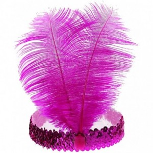 Headbands Sequins Feather Headpiece 1920s Carnival Party Event Vintage Headband Flapper - Rose - CN18A76AYOK $18.72