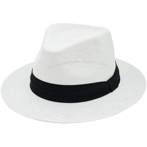 Fedoras Riley - Panama Fedora Hat - Sun Hat - Vintage Inspired - Sun Protection - Fashionable - White - CA18XH6SHN6 $54.43