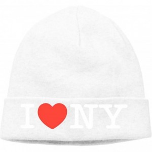 Skullies & Beanies Warm Knit Cap for Men Women- I Love NY New York Heart Stocking Cap - White - C118YEOA6AS $25.49