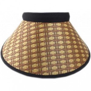 Sun Hats Push On Weave Straw Sun Visor Sun Hat Sun Protection Sport Outdoor - Brown - CL17AZ5EHUX $31.80