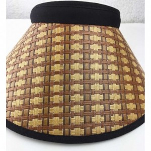 Sun Hats Push On Weave Straw Sun Visor Sun Hat Sun Protection Sport Outdoor - Brown - CL17AZ5EHUX $28.77