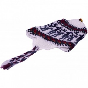 Skullies & Beanies Unisex Alpaca Wool Llama Design Beanie - Warm & Soft Woolen Cap Hat - White - CT18LEA0QIU $40.88