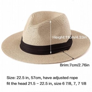 Sun Hats Straw Fedora Hats for Women - Summer Hat Womens Sun Hats Beach Hat Panama Sunhat - CB18CGSQT05 $27.73