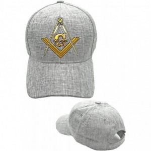 Baseball Caps Mason Baseball Cap Masonic Freemason Hat- Gray - Light Grey Mason Hat - CA18M32ART9 $30.72