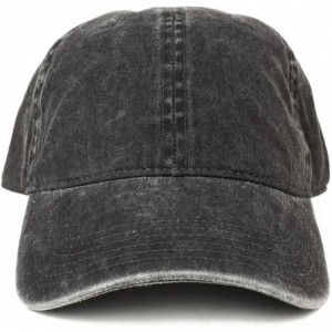Baseball Caps Low Profile Plain Washed Pigment Dyed 100% Cotton Twill Dad Cap - Black - C212O1D5QDR $29.88