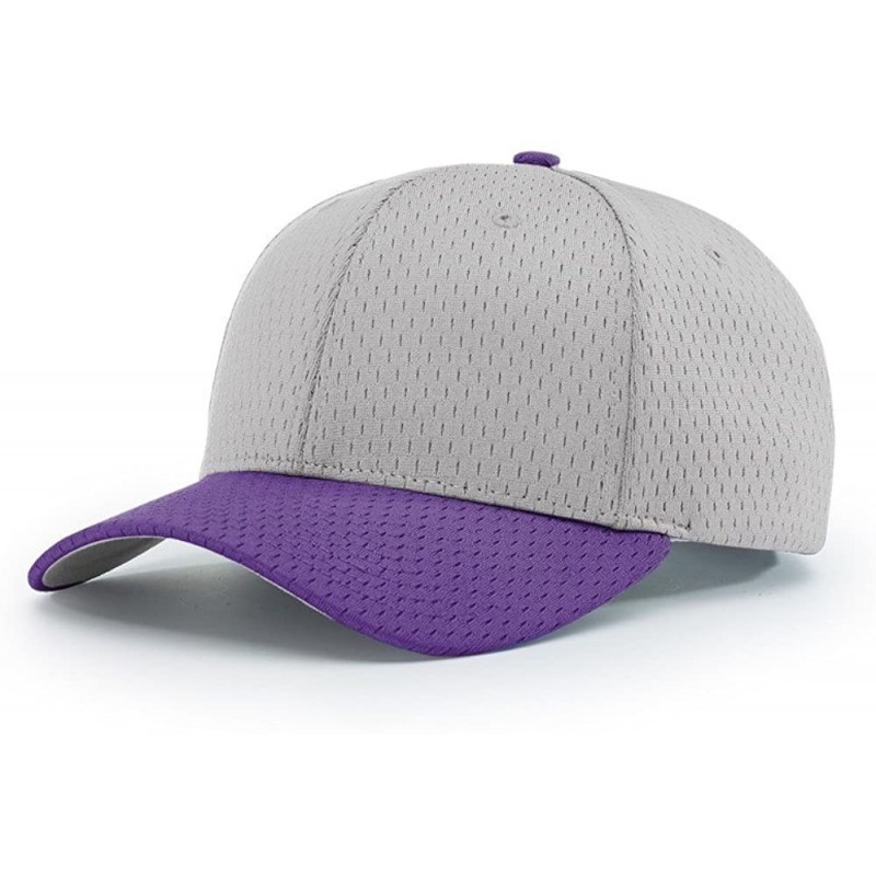 Baseball Caps 414 Pro Mesh Adjustable Blank Baseball Cap Fit Hat - Grey/Purple - CQ1873ZOXOT $19.09