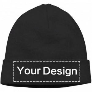Skullies & Beanies Personalized Customized Beanie Watch Hat Skull Cap with Your Name Text- Unisex - 4 Black - C218IZ7T267 $42.12