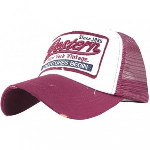 Baseball Caps Clearance Embroidered Summer Mens Cap Mesh Hats Casual Hip Hop Hats Baseball Caps Sun Hats - Hot Pink - CC18CZG...