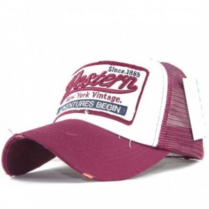 Baseball Caps Clearance Embroidered Summer Mens Cap Mesh Hats Casual Hip Hop Hats Baseball Caps Sun Hats - Hot Pink - CC18CZG...
