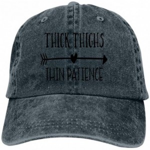 Baseball Caps Thick Thighs Thin Patience Unisex Vintage Adjustable Cotton Baseball Cap Denim Dad Hat Cowboy Hat - Navy - CE18...