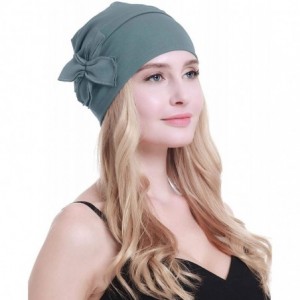 Skullies & Beanies Cotton Chemo Turbans Headwear Beanie Hat Cap for Women Cancer Patient Hairloss - Cotton Light Olive - CY18...