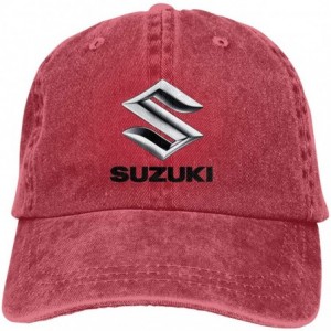 Skullies & Beanies Customized Suzuki Motorcycles Logo Fashion Baseball Caps for Man Black - Red - CO18STUMGRQ $23.46