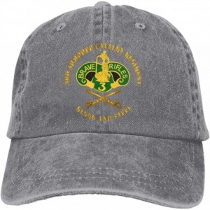 Baseball Caps 3rd Armored Cavalry Regiment DUI Blood and Steel Adjustable Baseball Caps Denim Hats Cowboy Sport Outdoor - Gra...