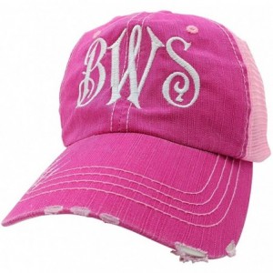 Baseball Caps Women's- Customized- Monogram Embroidered Baseball Cap-Custom Monogrammed - Pink/Customized - CF18CTSK58Z $56.76