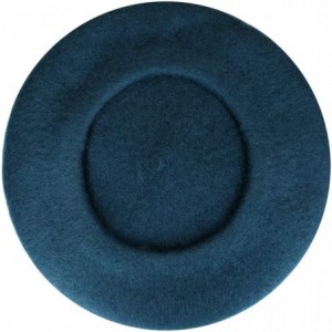 Berets Women Wool Beret Hat French Style Solid Color - Peacock Blue - C8194GAMQ52 $28.08