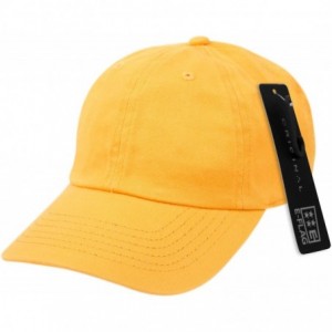 Baseball Caps Washed Low Profile Cotton and Denim Baseball Cap - Yellow - C912O5MFVSI $20.13