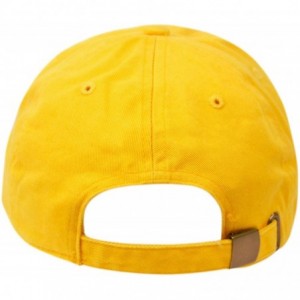 Baseball Caps Washed Low Profile Cotton and Denim Baseball Cap - Yellow - C912O5MFVSI $20.13