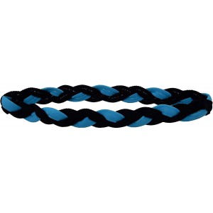 Headbands NEW! Light Blue Black Braided 3 Band NON SLIP Sports Headband - CW11FPYWXNZ $19.55