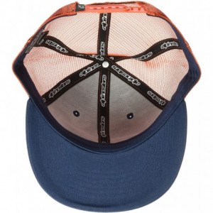 Baseball Caps Men's Logo Flexfit Hat Flat Bill Trucker Snap Back - Corp Trucker Navy/Orange - C718DYT6X32 $38.65