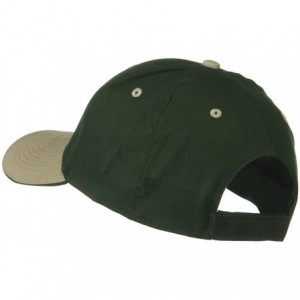 Baseball Caps 2 Tone Brushed Twill Sandwich Cap - Khaki Dark Green - C811918HXLD $17.61