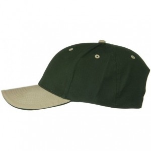 Baseball Caps 2 Tone Brushed Twill Sandwich Cap - Khaki Dark Green - C811918HXLD $17.61