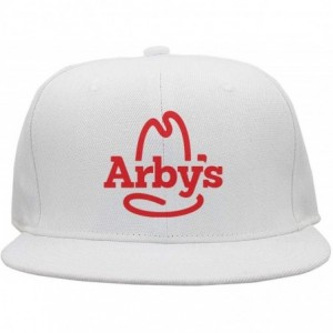 Baseball Caps One Size Arby's-Logo- Printing Fitted Flat Brim Snapback Cap for Men - White-2 - C718QIL34O2 $32.33