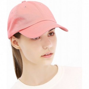 Baseball Caps Unisex Washed Dyed Cotton Adjustable Solid Baseball Cap - Dfh269-peach - C518GM8GQ77 $19.93