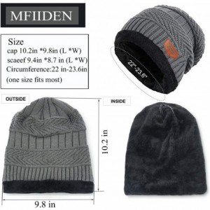 Skullies & Beanies Winter Beanie hat- Warm Knit Hat Thick Fleece Lined Winter Hat for Men Women - Grey - CY18XD7RGXO $18.17
