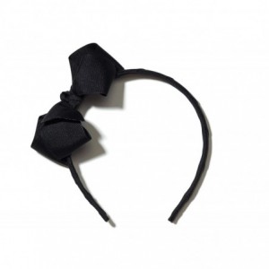 Headbands Girls"Lila" Grosgrain Bow Headband O/S Black - Black - CC11RIGBQR7 $19.68