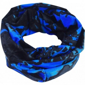 Balaclavas Seamless Bandana Face Mask Rave Men Women for Dust Sun Wind Protection - Pure Black Blue - C41929RXZ46 $20.09