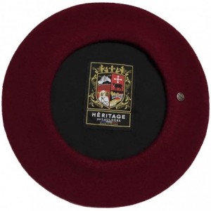 Berets Heritage Classiques Authentique Traditional French Wool Beret - Wine - CU12I6T50MV $105.10