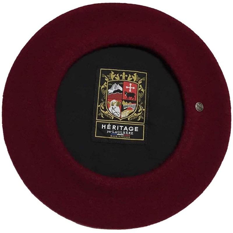 Berets Heritage Classiques Authentique Traditional French Wool Beret - Wine - CU12I6T50MV $89.21