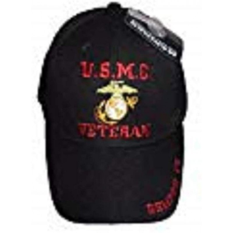 Skullies & Beanies U.S.M.C. Veteran Semper Fi USMC EGA Marines Black Baseball Ball Cap Hat - CH12NEVMBC6 $25.13