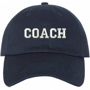 Baseball Caps Coach Dad Hat - Navy - CI18RCGQZA6 $31.34
