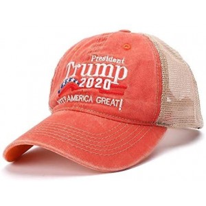 Baseball Caps Donald Trump Baseball Cap President 2020 Make America Great Again Hat - A 2020 Net Orange - C418Z94Q3ZG $23.79