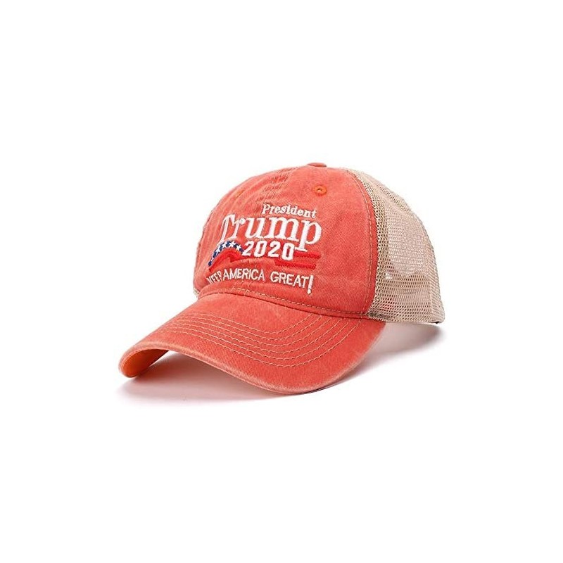 Baseball Caps Donald Trump Baseball Cap President 2020 Make America Great Again Hat - A 2020 Net Orange - C418Z94Q3ZG $20.43