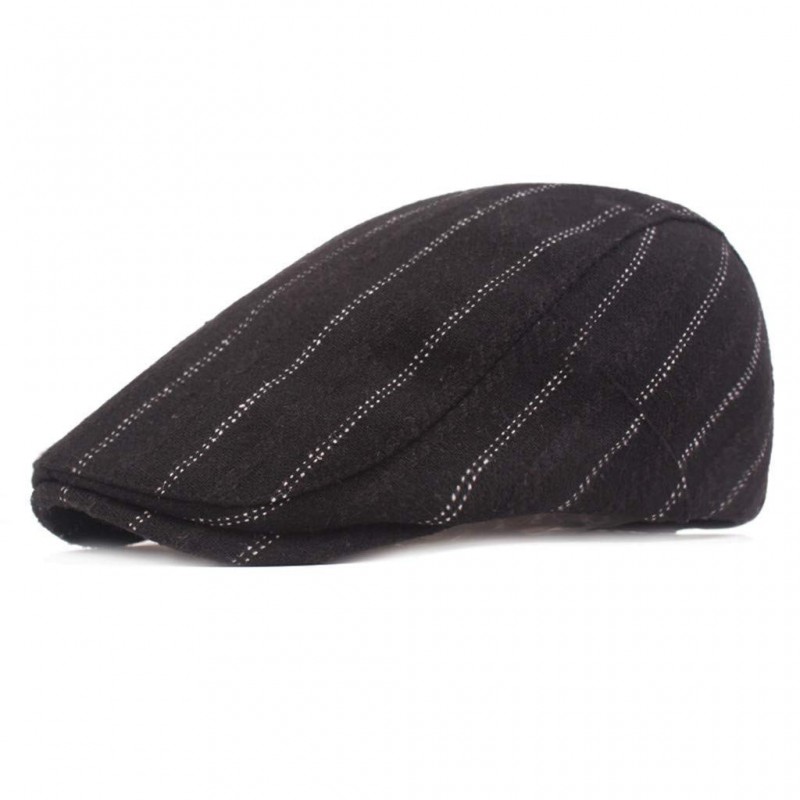 Men's Classic Herringbone Tweed Cotton Flat Cap Soft Lined Driving Hat ...