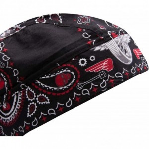 Skullies & Beanies Skull Caps - 100% Cotton in Patterned and Plain Colors- Pack of 3 - Biker 2 - C4180ON03H0 $22.39