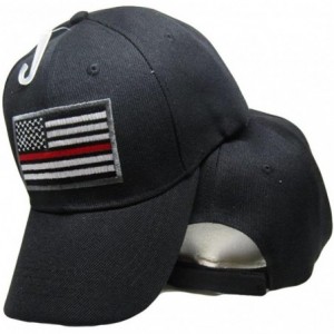 Baseball Caps Thin Red Line Low Profile Fireman Baseball Cap - Black Firefighters USA Flag Hat - CN189TAQTSG $17.84
