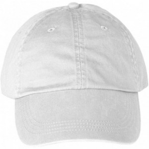 Baseball Caps 6-Panel Pigment-Dyed Twill Cap- White- OS - CJ1124FECTB $24.99