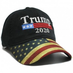 Baseball Caps Donald Trump Hat Keep America Great 2020 Cap MAGA President 2020 American Flag USA (Black American Flag Bill) -...