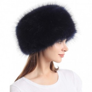 Bomber Hats Women's Winter Faux Fur Cossak Russian Style Hat - Navy - C512LH2500B $30.61