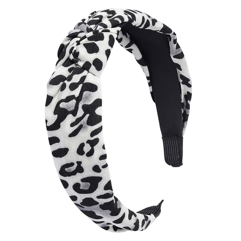 Headbands Leopard Print Top-knot Headband (Black) - Black Leopard - CT18SRX806W $20.27