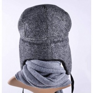 Newsboy Caps Winter Warm Mans Bomber Hats Ear Flaps Beret Hat Casual Folded Peaked Caps - Gray - CH193X26953 $42.96