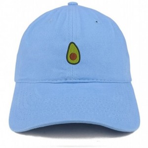 Baseball Caps Avocado Embroidered Low Profile Cotton Cap Dad Hat - Carolina Blue - CL185HOY756 $32.56