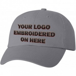 Baseball Caps Custom Dad Soft Hat Add Your Own Embroidered Logo Personalized Adjustable Cap - Grey - CS1953WW0H5 $58.39