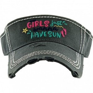 Visors Womens Baseball Cap Sun Visor High Ponytail Bun Adjustable Vintage Distressed Athletic Hat - CI1953CKI2X $40.66